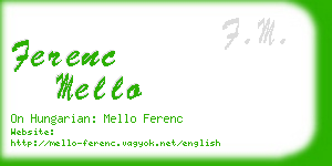 ferenc mello business card